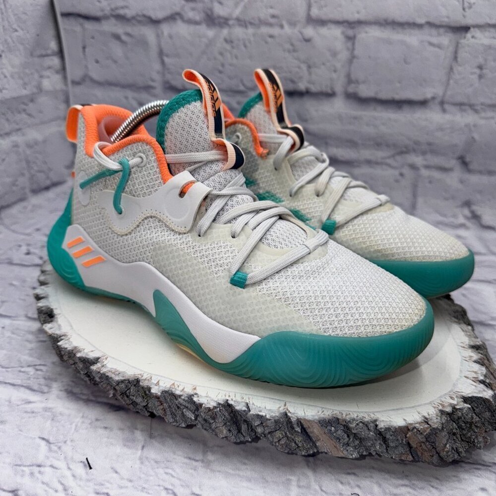 Adidas Harden Stepback 3 Shoes Men Sz 5 Wmn Sz 7 The Bahamas Bounce Mint Coral